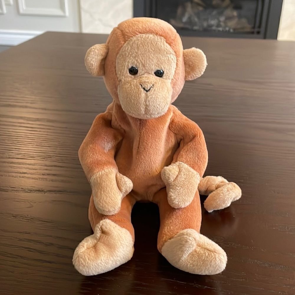 1995 Vintage Ty Beanie Baby Bongo the Monkey PE Pellets Excellent Condition 9”